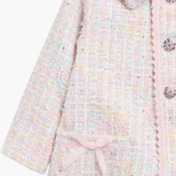 Elegant Pink and Cream Kids Dress Set - Picture 4 of 4